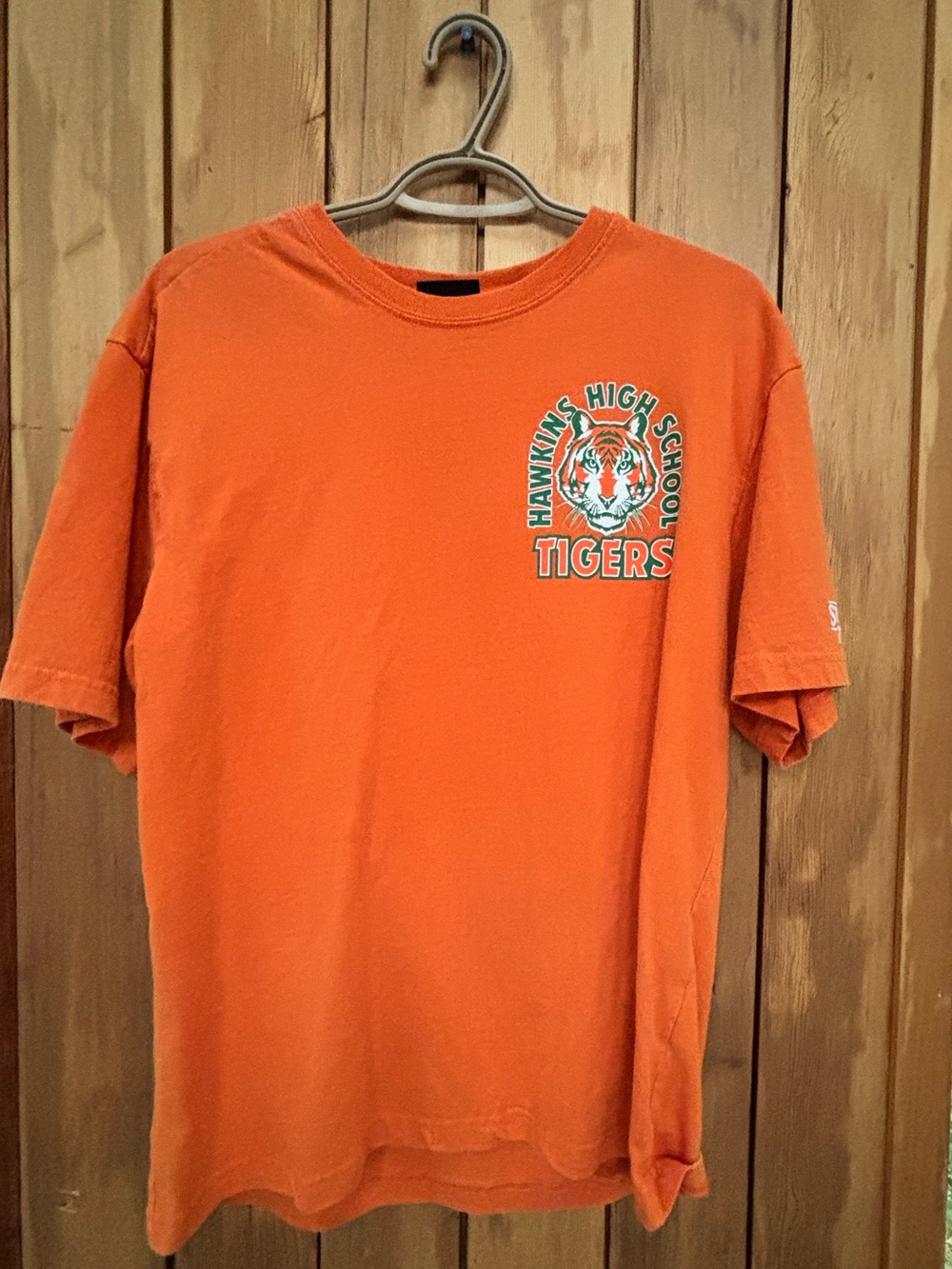 H&M x Stranger Things Hawkins High School Tigers Orange Relaxed Fit Tee Small S